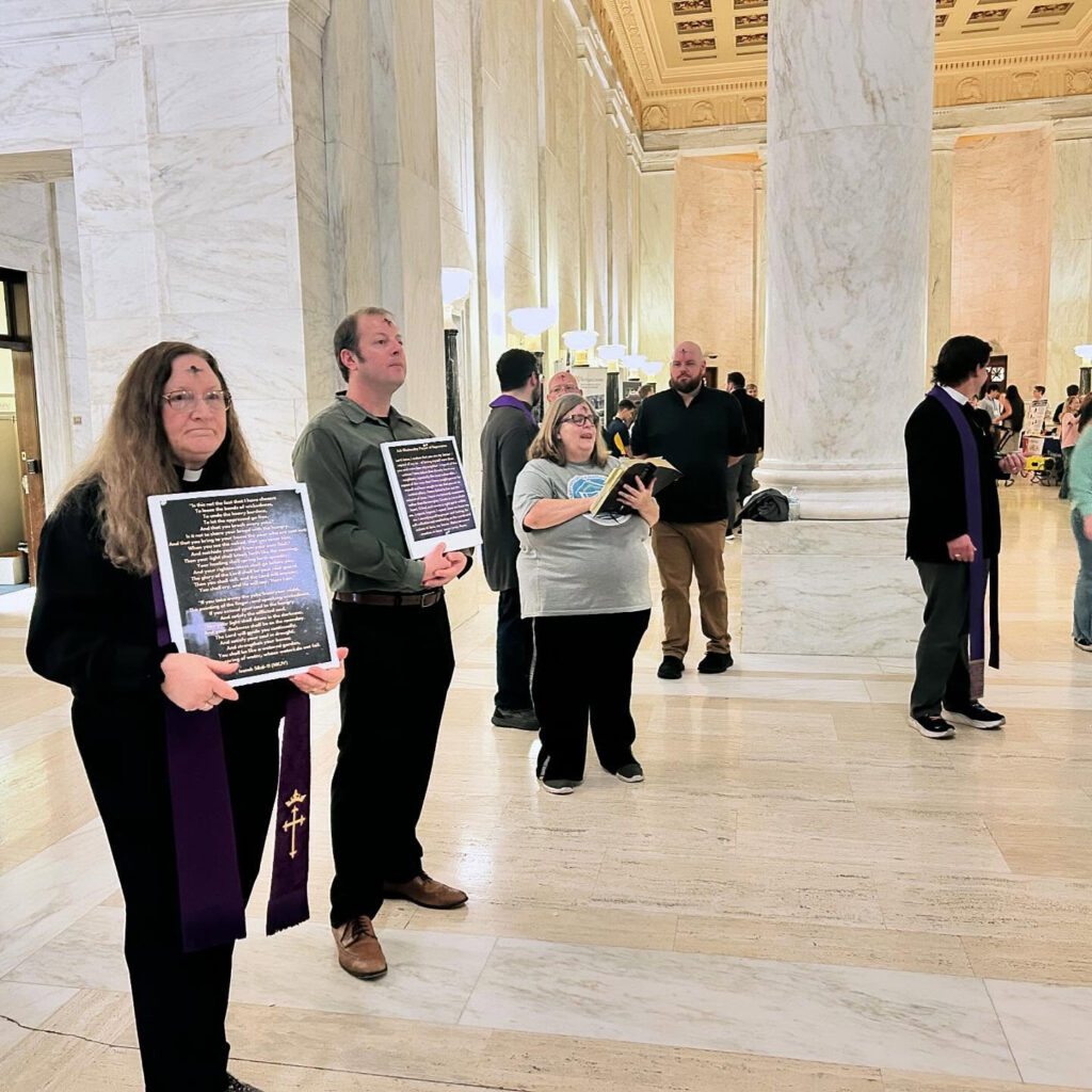 clergy at the capitol during ash wednesday